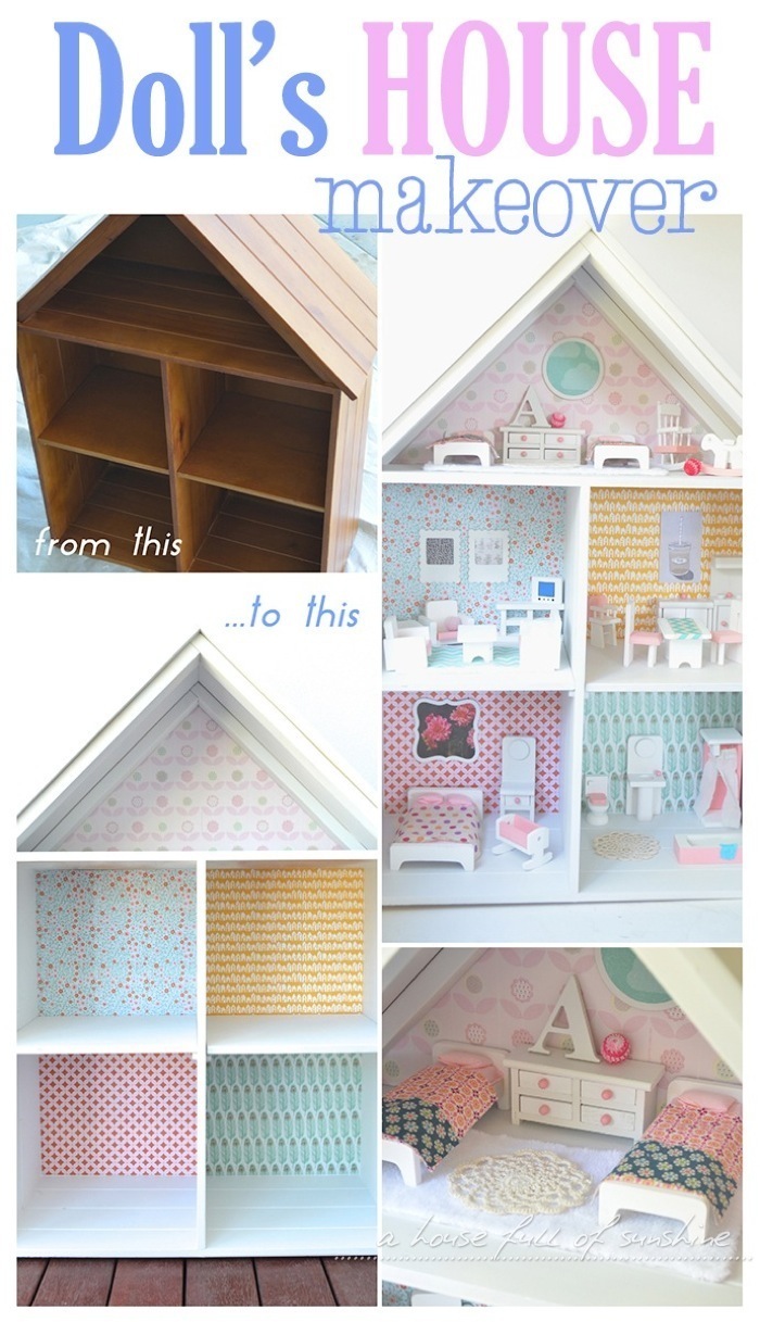 Sweet dolls house makeover by A house full of sunshine
