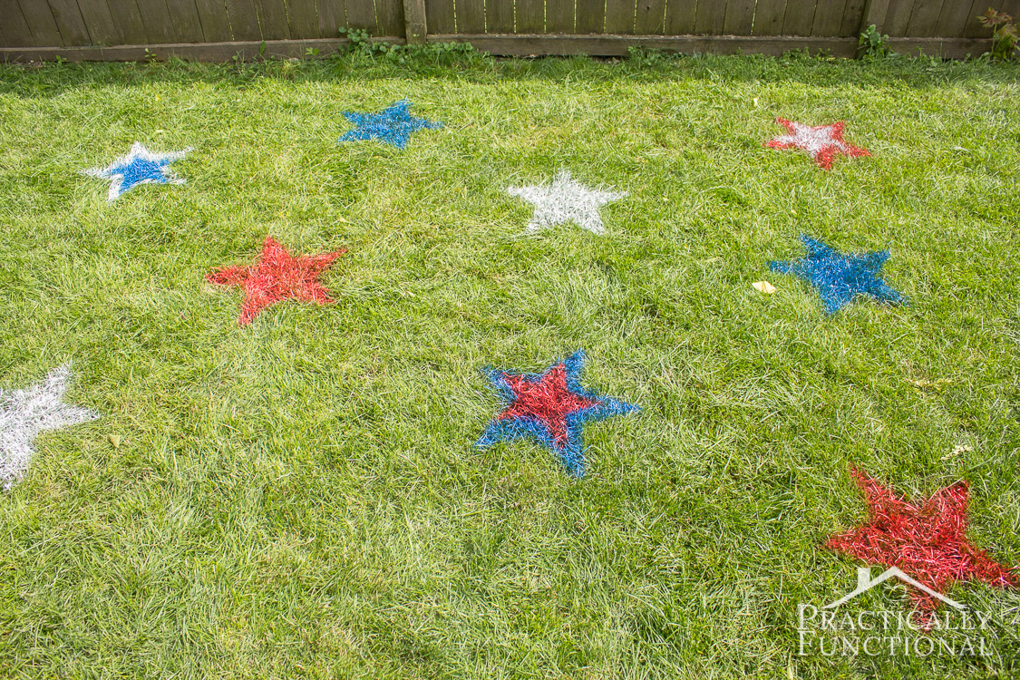 4th Of July Spray Painted Lawn Stars