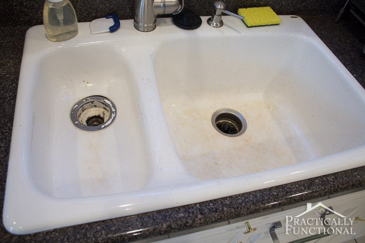 How To Clean A Porcelain Sink (including the stains and