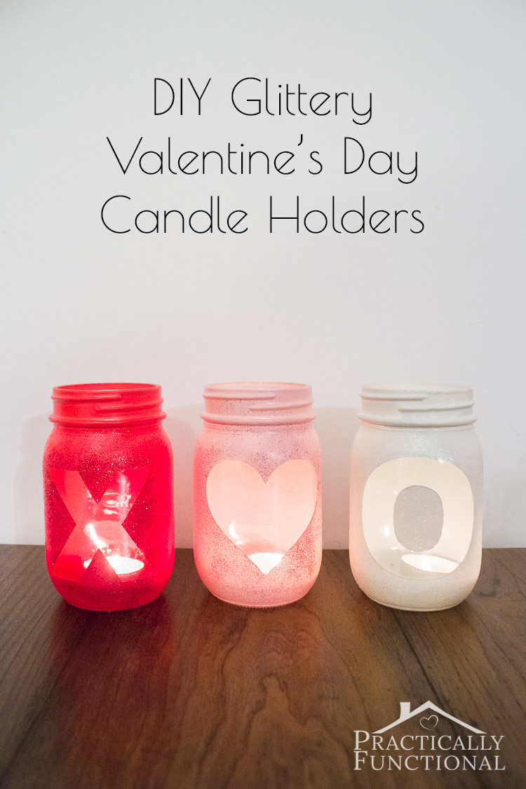 DIY Glittery Valentine's Day Votive Candle Holders