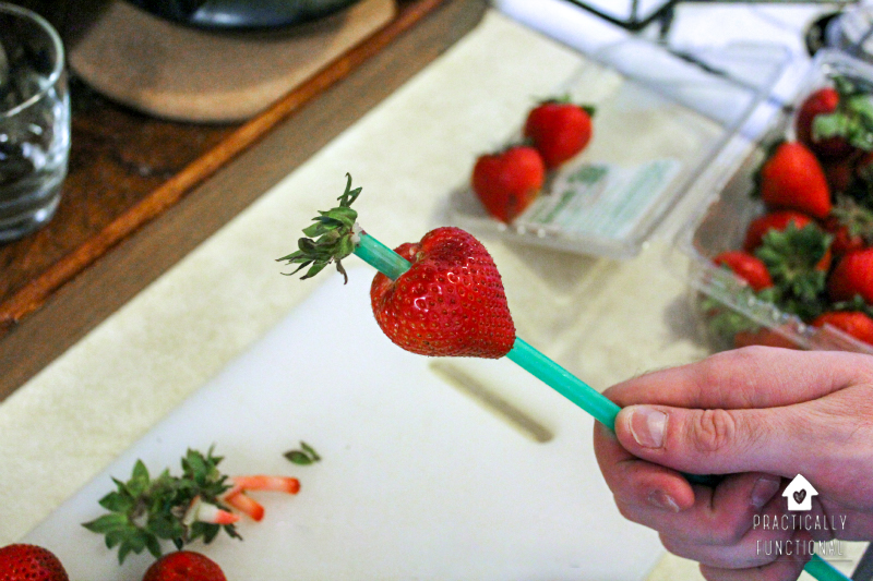 Learn how to hull strawberries with a straw