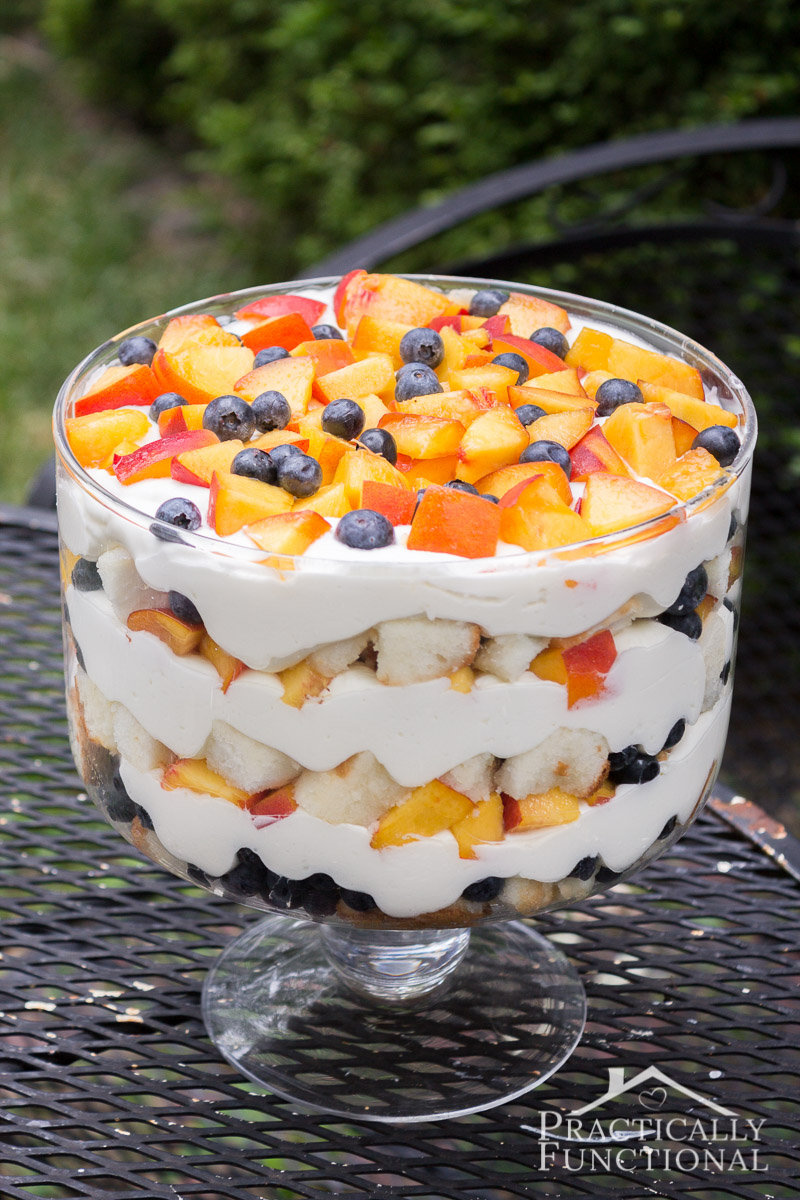 Summer Peach Blueberry Trifle | Homemade Trifle Recipes 