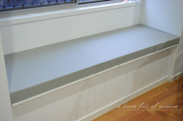 DIY upholstered window seat by A house full of sunshine for Practically Functional