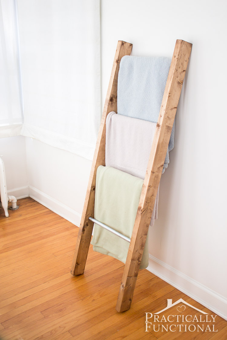 How To Make A Blanket Ladder: Functional storage and pretty decor all in one!