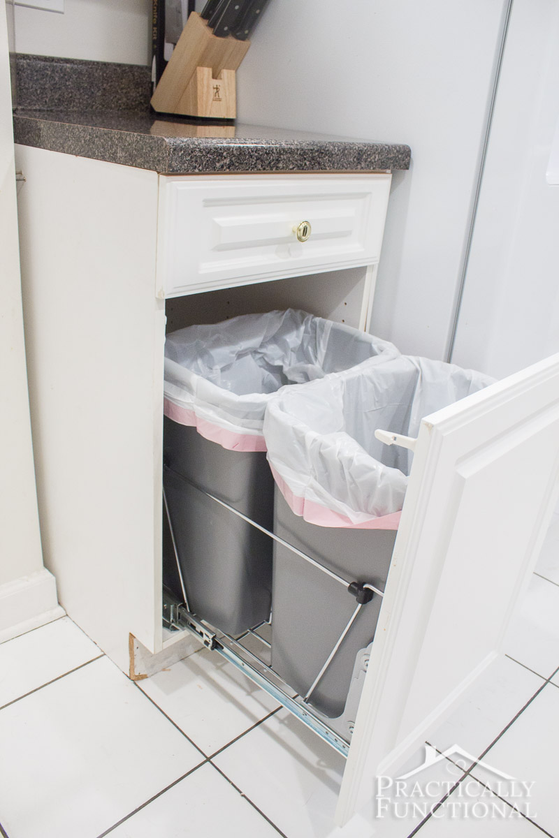 Diy Pull Out Trash Cans In Under An