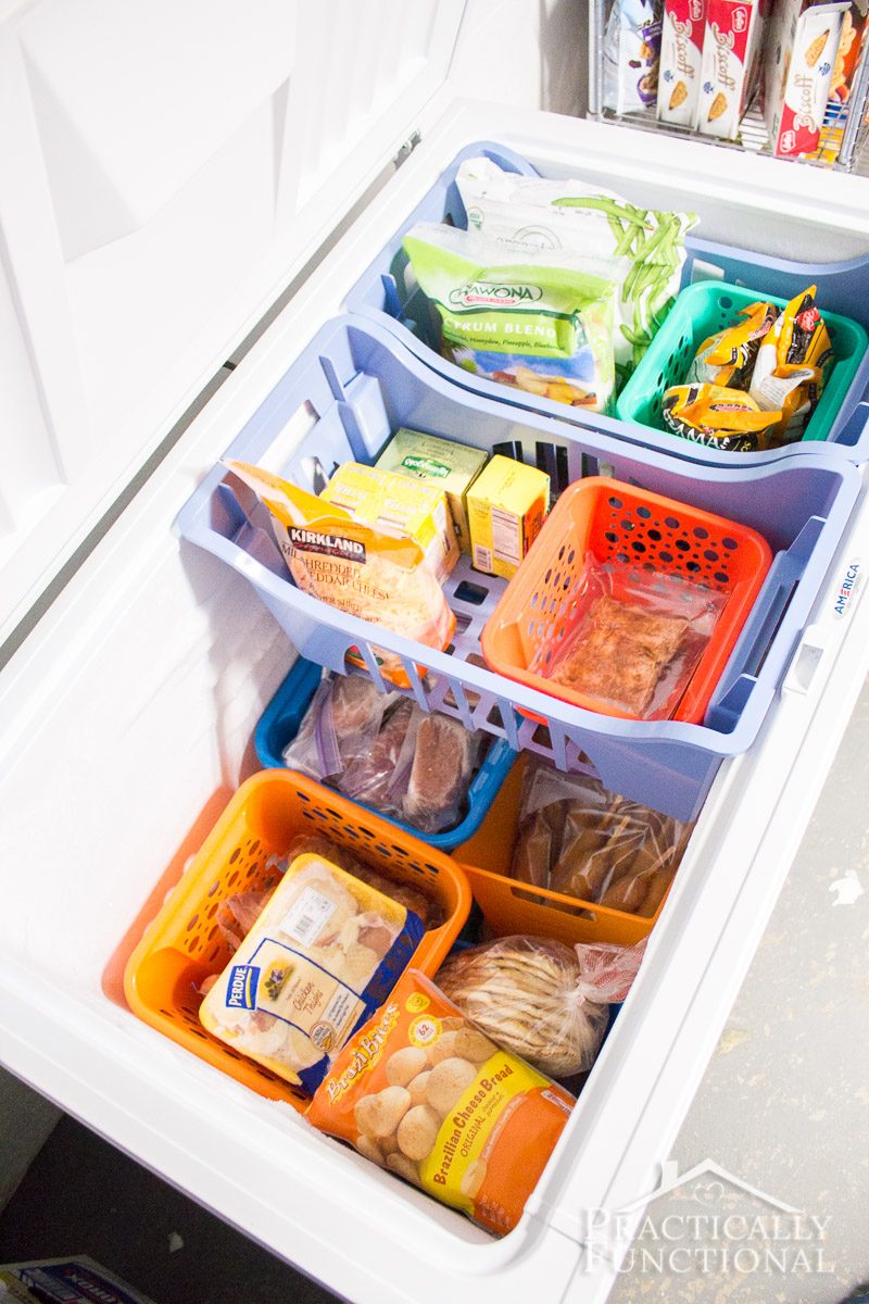 easy way to organize your deep freeze