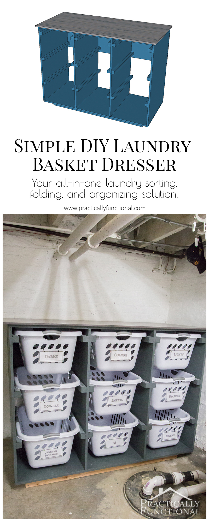 Simple DIY Laundry Basket Dresser – Practically Functional