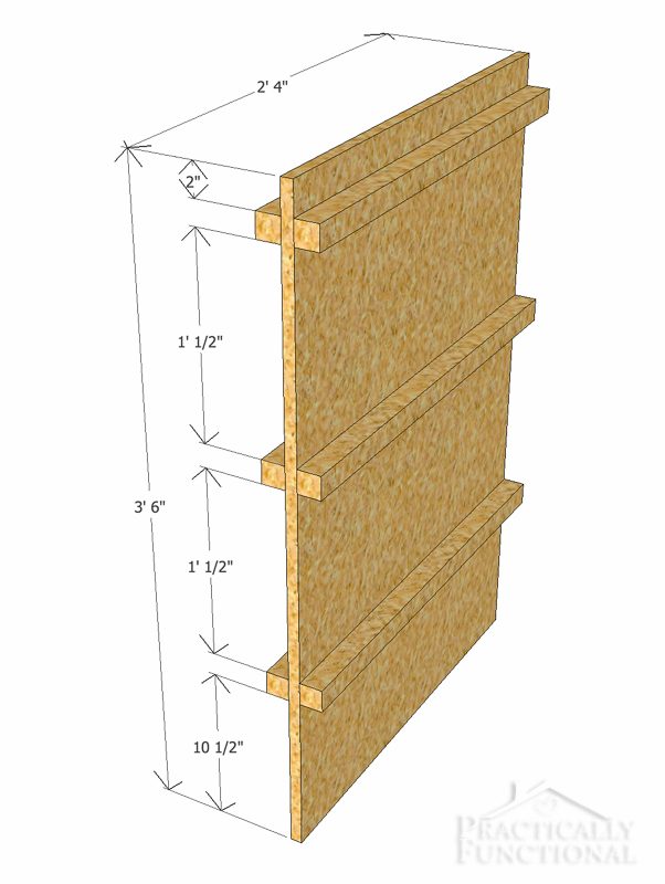 Simple DIY Laundry Basket Dresser vertical piece dimensions