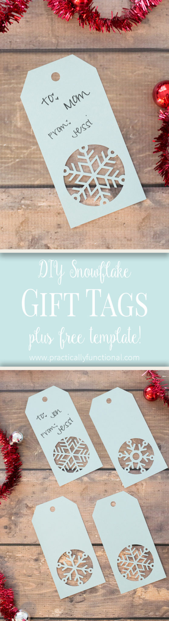 Handmade Snowflake Christmas Gift Tags + Free Template – Practically ...