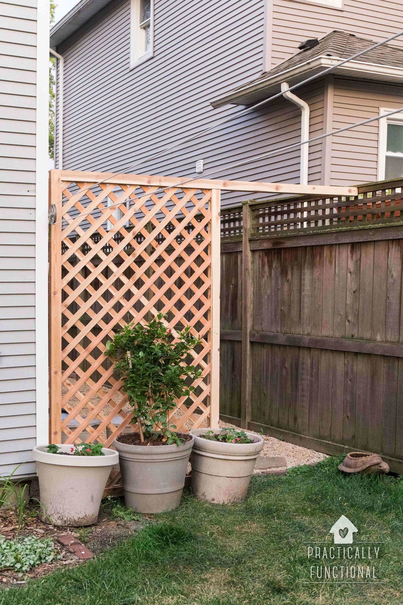 Build A Simple DIY Trellis Screen To Hide Ugly Areas In Your Backyard! – Practically Functional