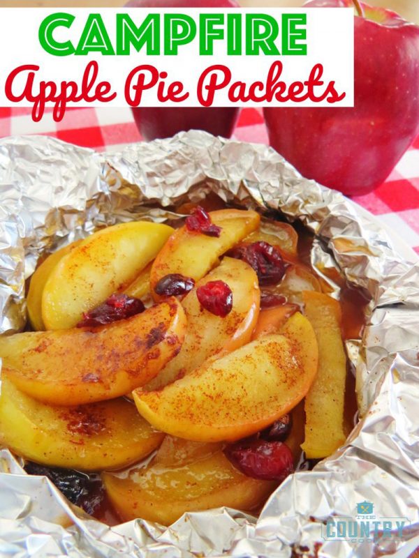 campfire apple pie in foil packets