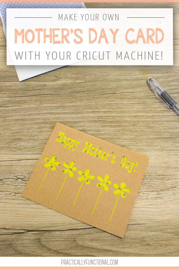 Handmade mothers day card using a cricut cutting machine