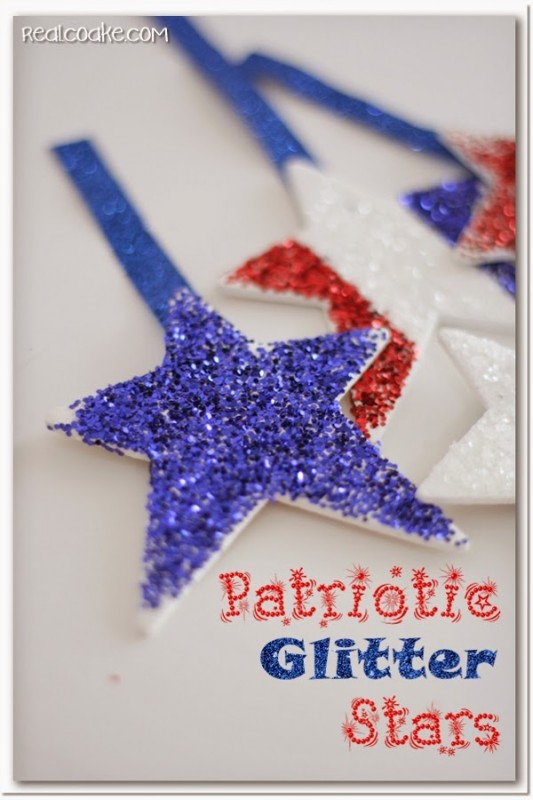 Patriotic glitter stars and 26 other 4th of july crafts for preschoolers