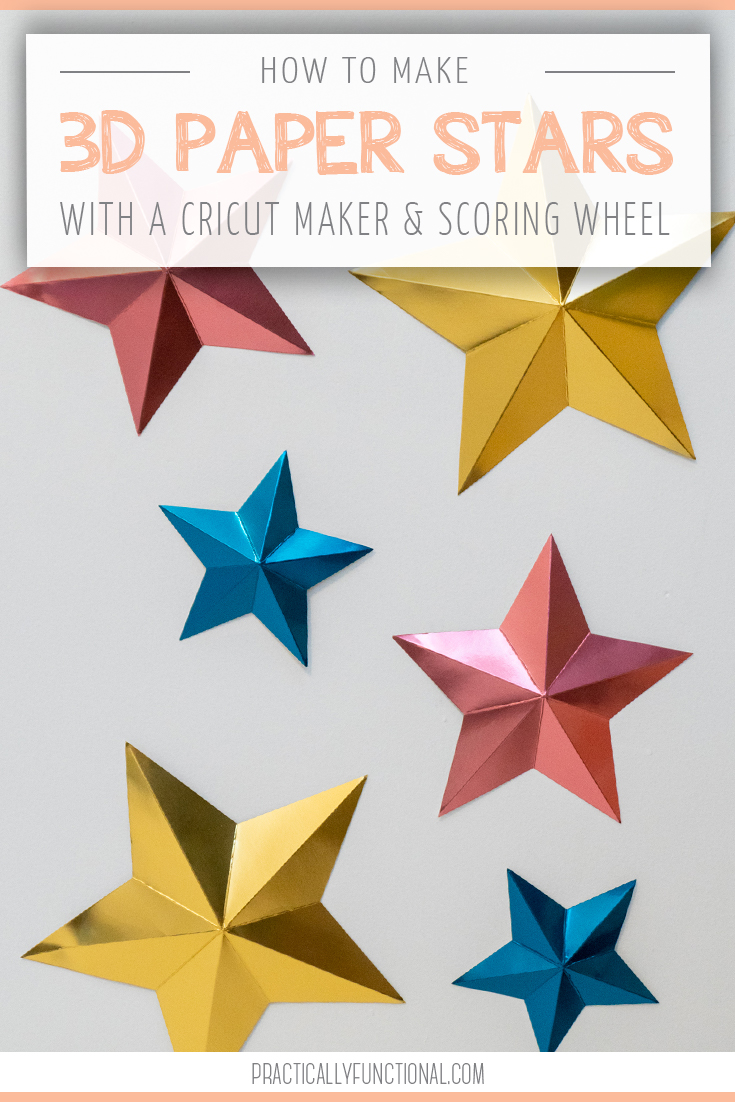 How to make 3d paper stars with the cricut scoring wheel