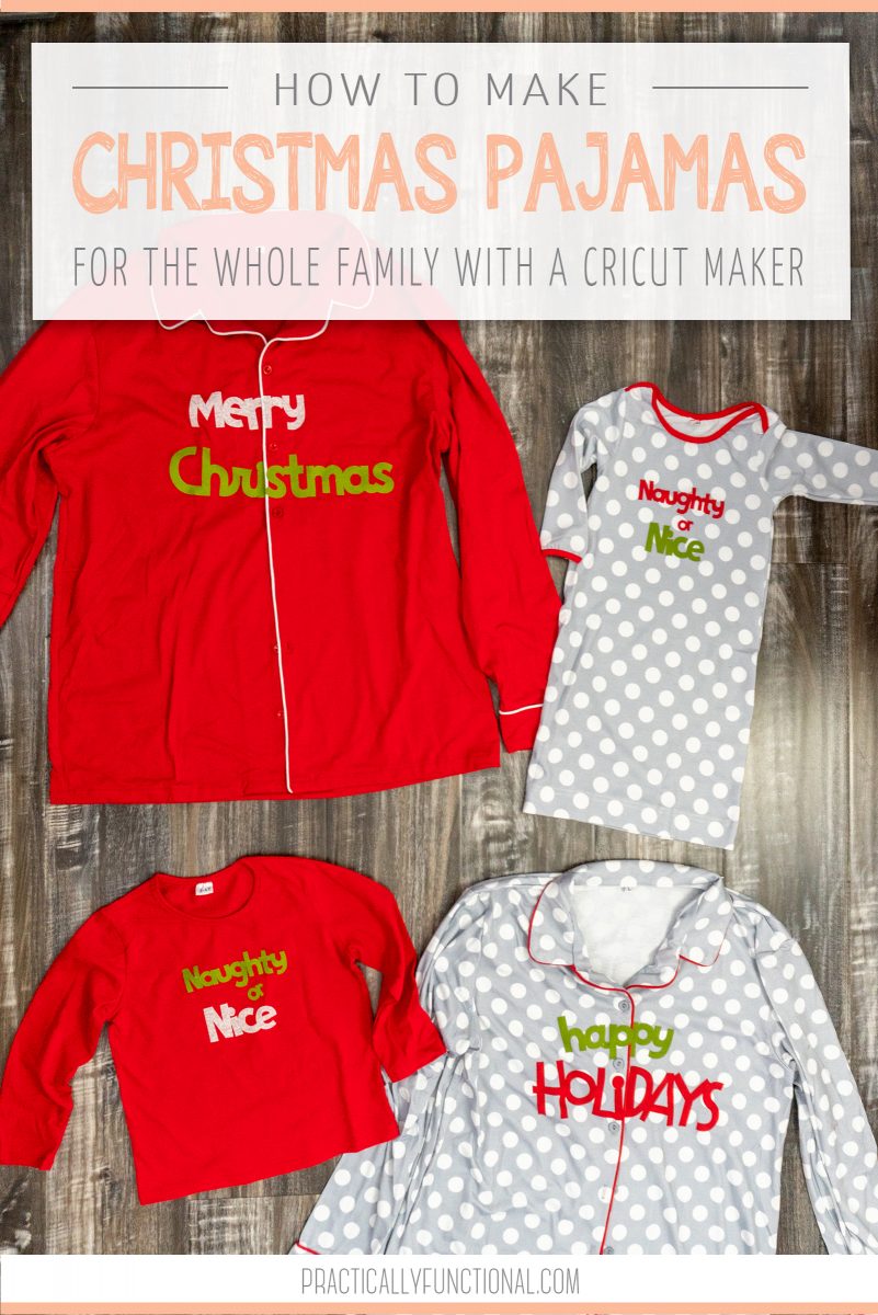 Make matching christmas pajamas for your family with a cricut maker