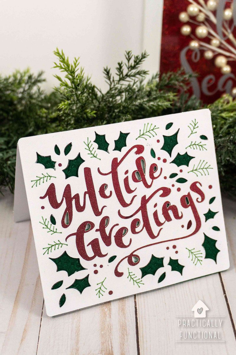 Make a simple yuletide greetings card with a cricut maker