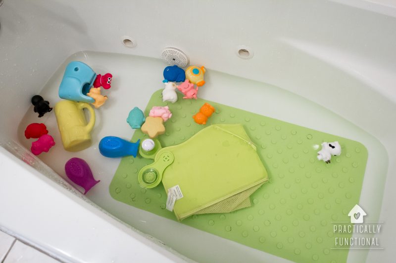 Clean and disinfect bath toys with bleach