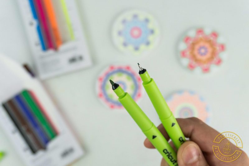 Close up of cricut infusible ink pens and markers