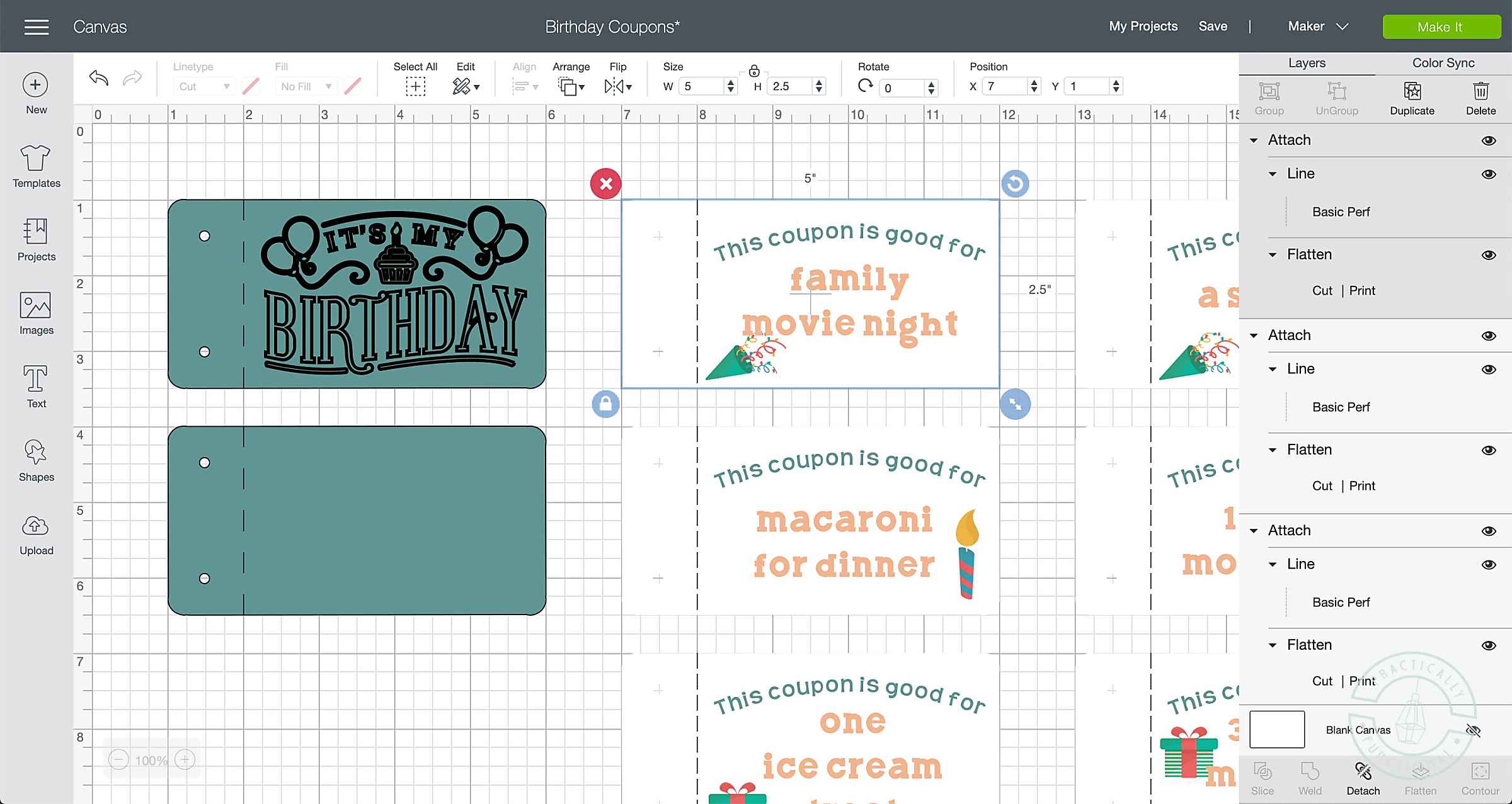 How To Make A Birthday Coupon Book With A Cricut Maker
