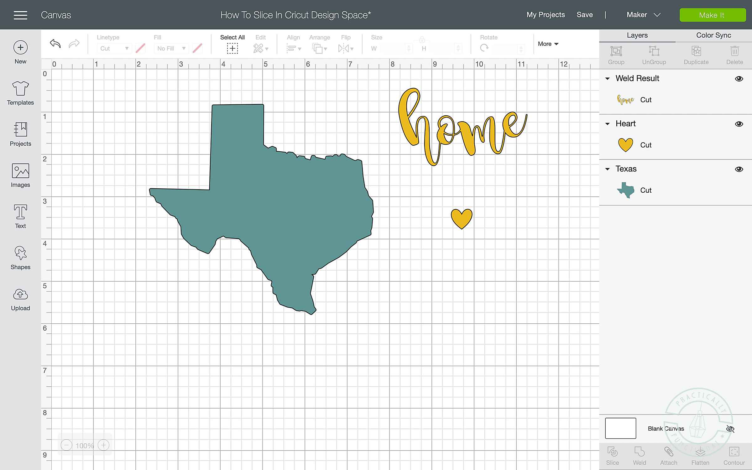 How To Slice In Cricut Design Space || Cricut Design Space Basics